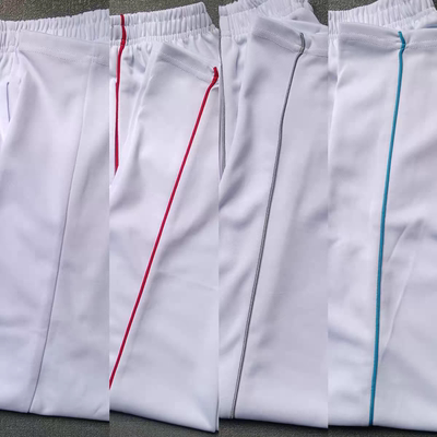 广场舞白裤子夏裤白色运动裤男女款健身操服装大码比赛服学生校裤