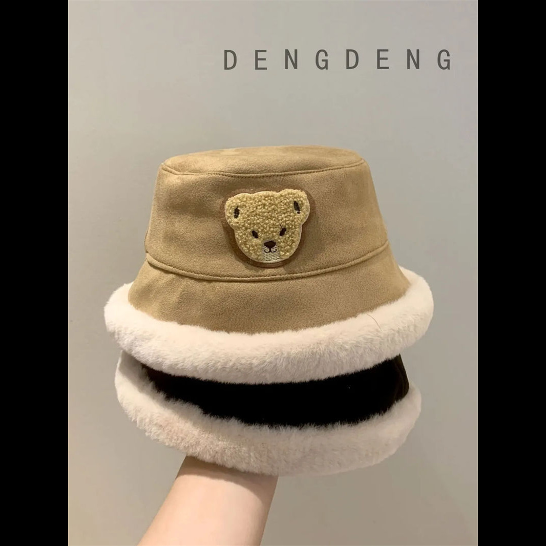 宝宝帽子秋冬小熊男童女童渔夫帽