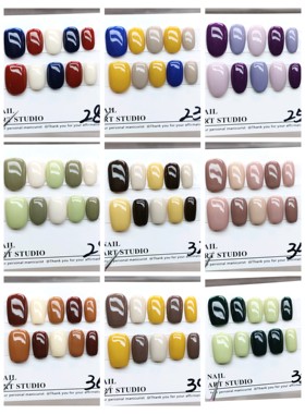 高级纯色跳色手工穿戴甲定制4个尺码12种甲型可选