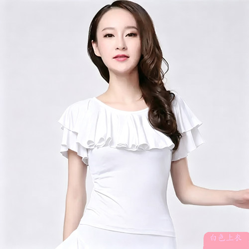 舞蹈服装圆领上衣女练习广场舞衣