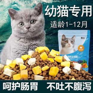 12个月三文鱼味幼猫专用主粮离乳期奶糕天然小猫咪猫食 猫粮幼猫1