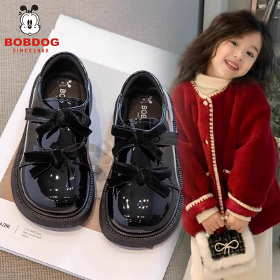 巴布豆真皮女童鞋小皮鞋演出鞋子