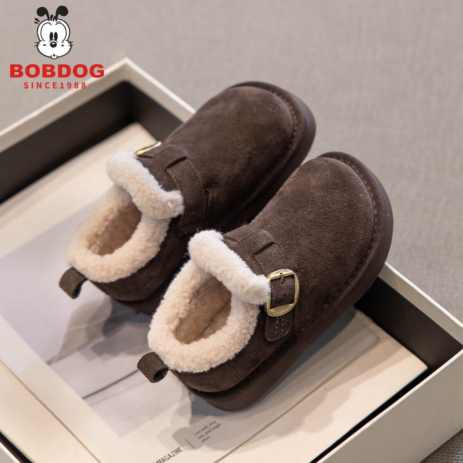 巴布豆真皮儿童雪地靴2025新款冬季女童勃肯鞋加绒加厚保暖大棉鞋,童鞋/婴儿鞋/亲子鞋,雪地靴,淘宝优惠券,粉丝福利购,淘宝优惠卷