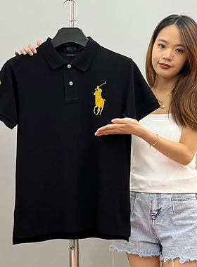 淘亿贝高端品质短纯t恤棉翻领宽松型刺绣大马标季S-801男夏装p袖o