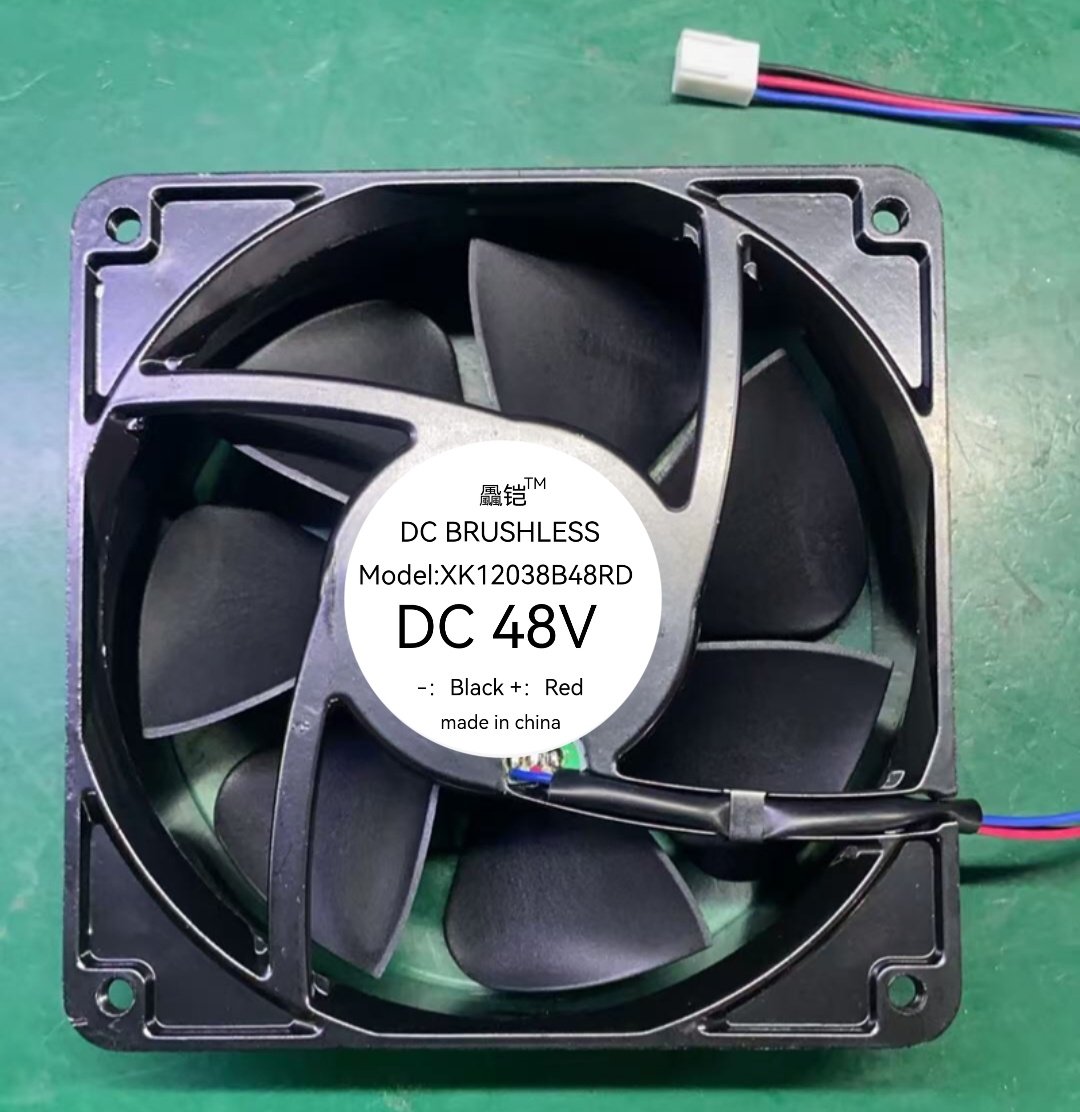 全新12cm厘米12038滚珠48v三线RD停转告警耐温合金框机箱散热风扇