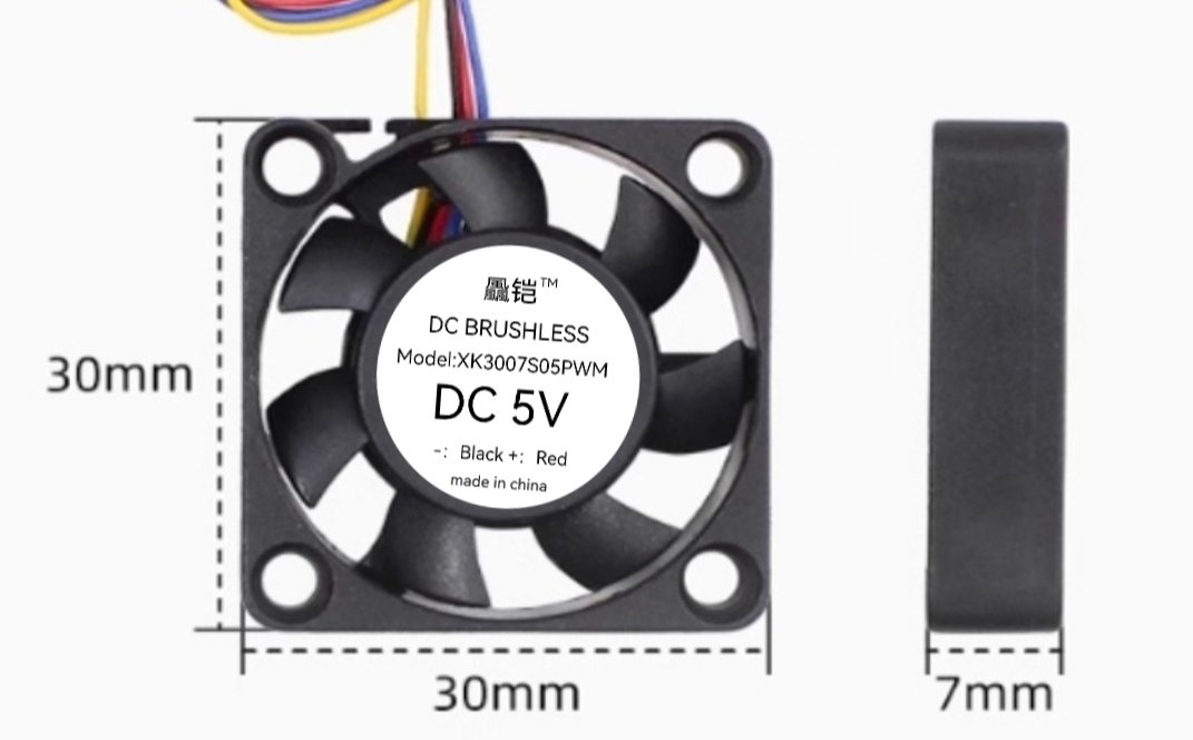 全新3cm厘米3007超薄5v四线pwm智能调速树莓芒果派mx1.25散热风扇