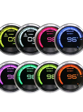 新款汽车改装通用OBD仪表DEFI A2七彩涡轮水温油压电压转速油温表