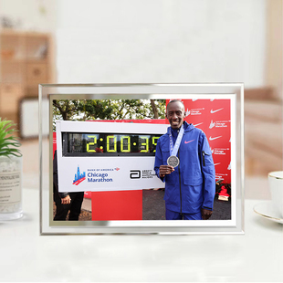 基普图姆水晶相框马拉松明星房间桌面玻璃摆台装饰画照片礼物周边