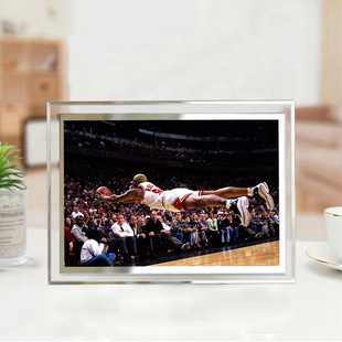 罗德曼水晶相框篮球明星桌面玻璃摆台摆件装饰画照片送礼物周边