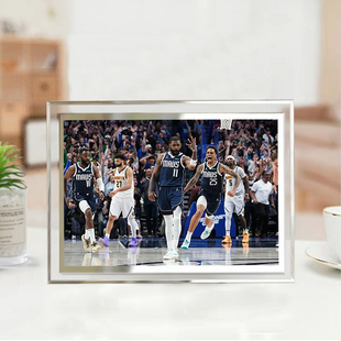 欧文水晶相框篮球明星周边玻璃摆台房间桌面摆件照片海报生日礼物
