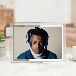 XXXTentacion水晶相框说唱歌手桌面摆件装饰卧室海报定制礼物摆台