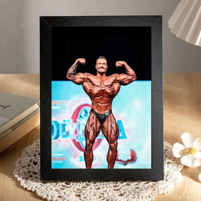 克里斯相框古典健美之王墙上挂画装饰画桌面木制摆件摆台健身周边