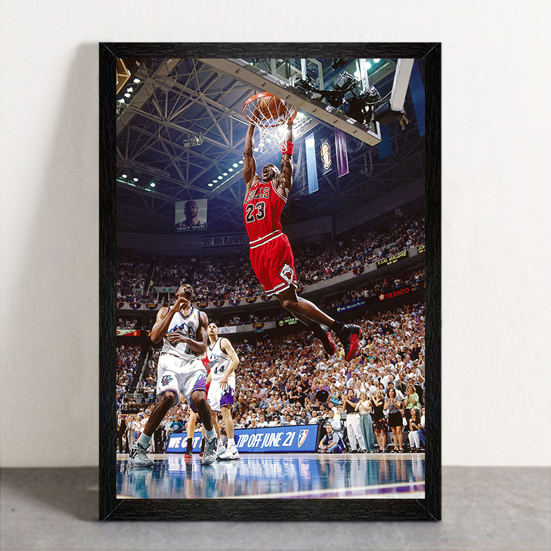 乔丹画框篮球明星免打孔挂画桌面有框摆台寝室装饰画礼物周边