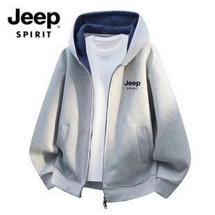 JEEP SPIRT开衫卫衣男2025秋季新款青少年连帽外套初高中学生上衣