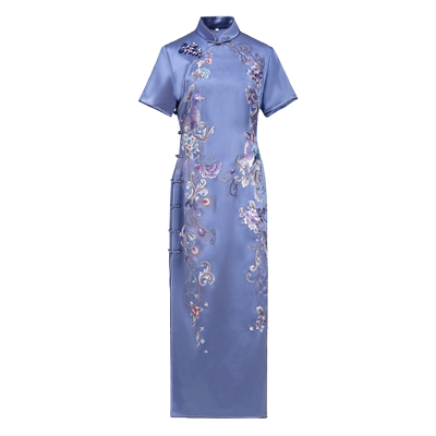 盖世红颜优雅宴会长款刺绣旗袍