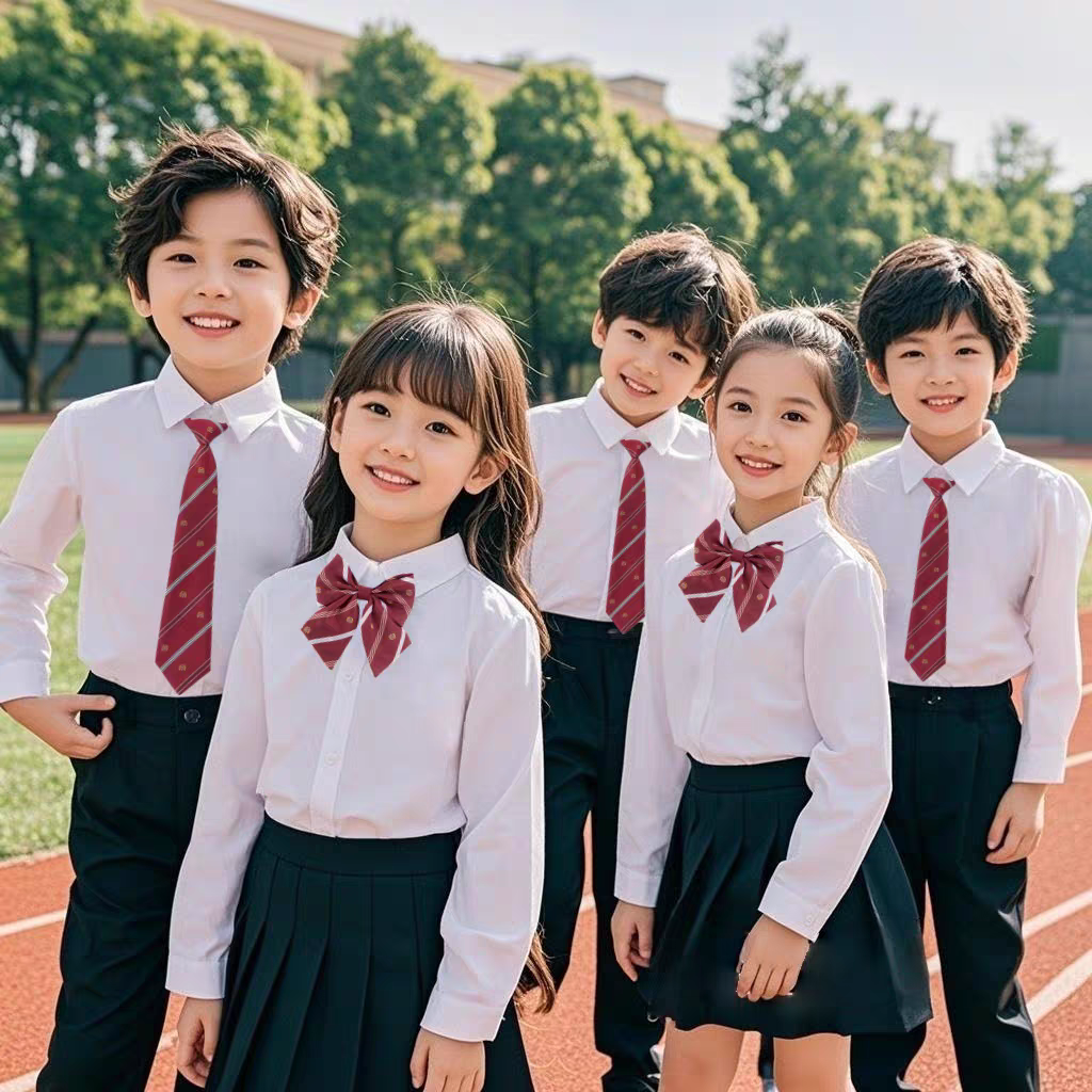 国庆节儿童白衬衫男童长袖秋冬小学生校服女童白色衬衣合唱表演出