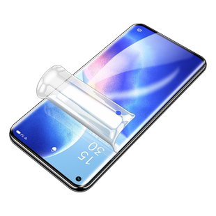 适用opporeno5钢化水凝膜reno5pro5g手机膜opporeon55g新款oppo曲面屏0pp0全胶opporone软膜opopreno防摔por
