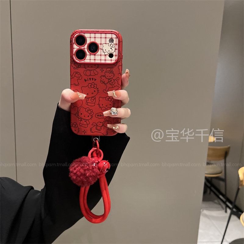 大视窗复古皮纹kt适用苹果17promax手机壳iPhone16promax新年款14promax带挂绳15pro全包iPhone17pro高级女款,3C数码配件,手机保护套/壳,淘宝优惠券,粉丝福利购,淘宝优惠卷