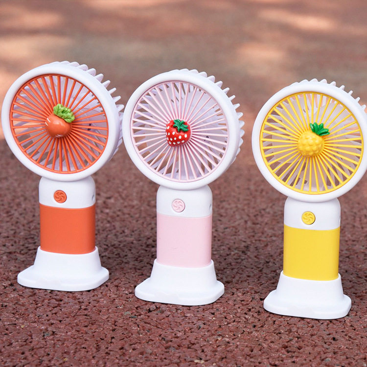 usb充电手持水果小风扇带底座便携宿舍户外学生简约夏季礼品电扇