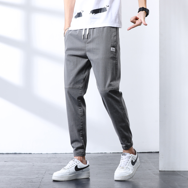 Spring and summer new elastic waist band jeans men's casual pants men's casual pants