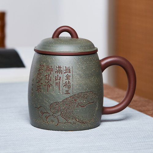 陈腐原矿双色粉浆匠心手工紫砂杯