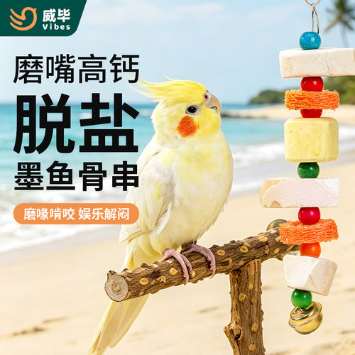 威毕鹦鹉墨鱼骨丝瓜络挂串磨牙啃咬玩具虎皮玄凤牡丹小鸟解闷自嗨