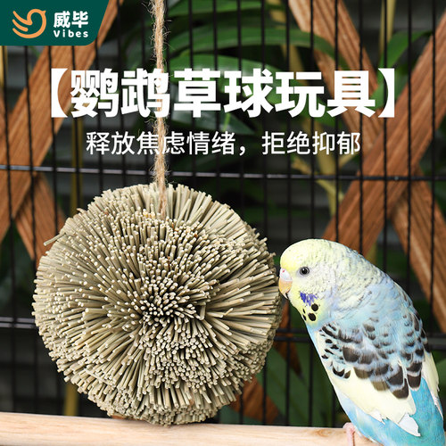 威毕鹦鹉草球玩具鸟用啃咬磨嘴虎皮牡丹玄凤磨牙娱乐解闷驯养用品