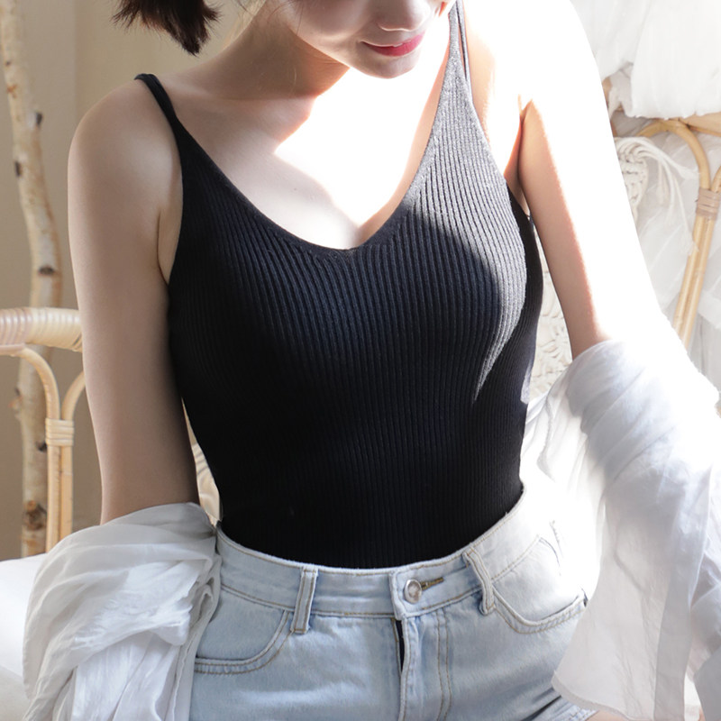 吊带背心女2020年夏季新款内搭性感韩版修身V领纯色百搭打底衫
