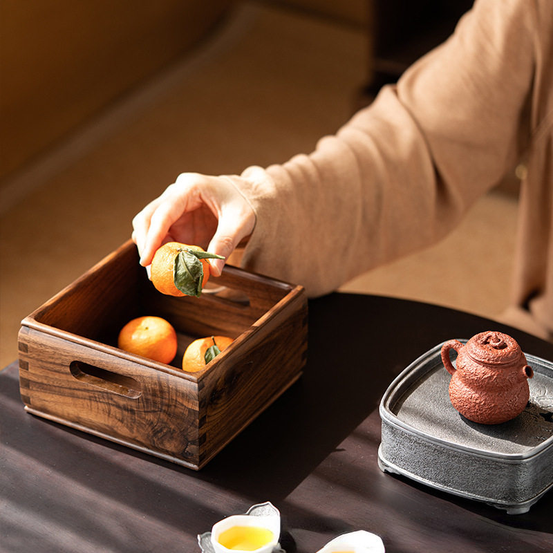 胡桃木茶点盘零食盘复古功夫干泡整套茶具