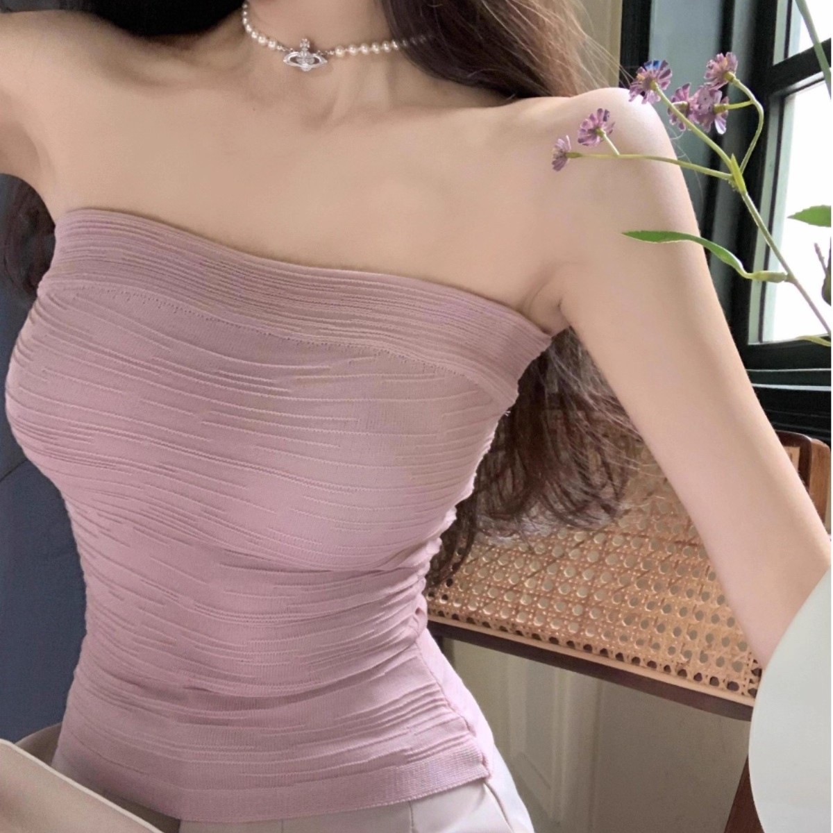 纯欲甜辣妹泰式外穿吊带背心