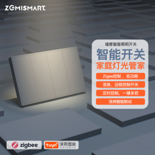 zemismart涂鸦智能zigbee单火开关宽电压110V家用墙壁面板Google