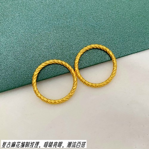 女越南沙金时尚麻花戒指久不掉色