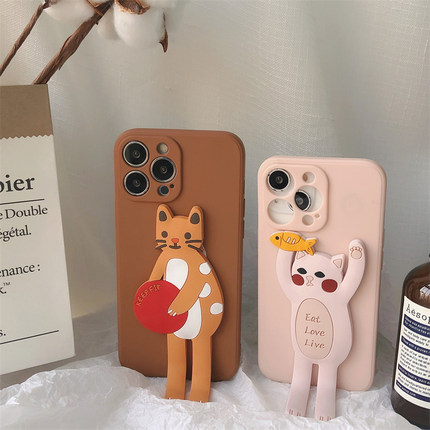 韩风小动物oppo findx8手机壳reno14/13/12/11/10/9全包a5简约a3/a2保护套K12创意折叠支架findx3/x5/x7ultra