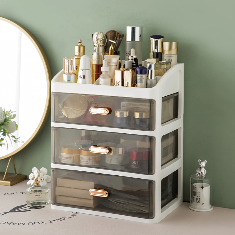 化妆品收纳盒轻奢梳妆台置物架桌面高级感卫生间洗漱台护肤整理柜