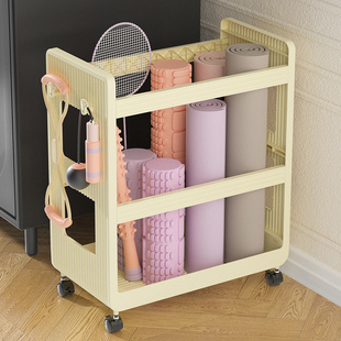 瑜珈垫收纳筐健身器材运动器械收纳层架夹缝羽毛球拍体育用品置物