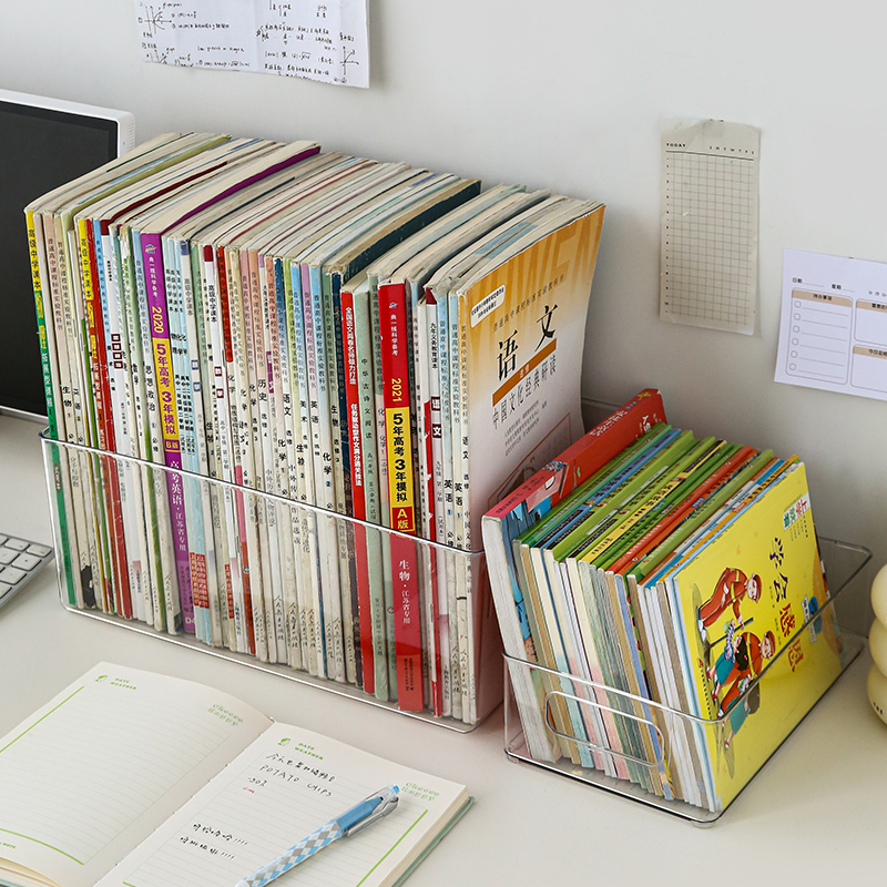 学生书本收纳箱带提手方便搬书