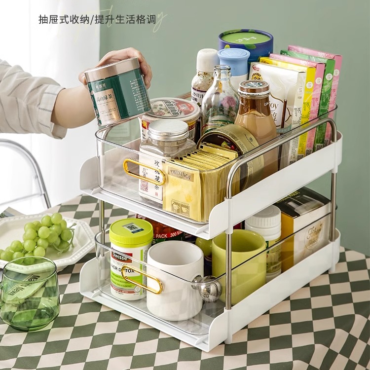 餐桌收纳神器桌面置物架零食茶几收纳盒客厅桌上柜内抽屉杯子整理