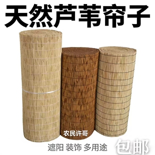 芦苇帘子墙面装饰遮阳遮光竹帘门帘草帘子复古窗帘卷帘吊顶阳光房