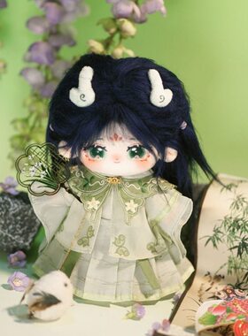 国风汉服棉花衣服娃娃公仔20高温cm玩偶假发衣服小龙女棉花娃娃
