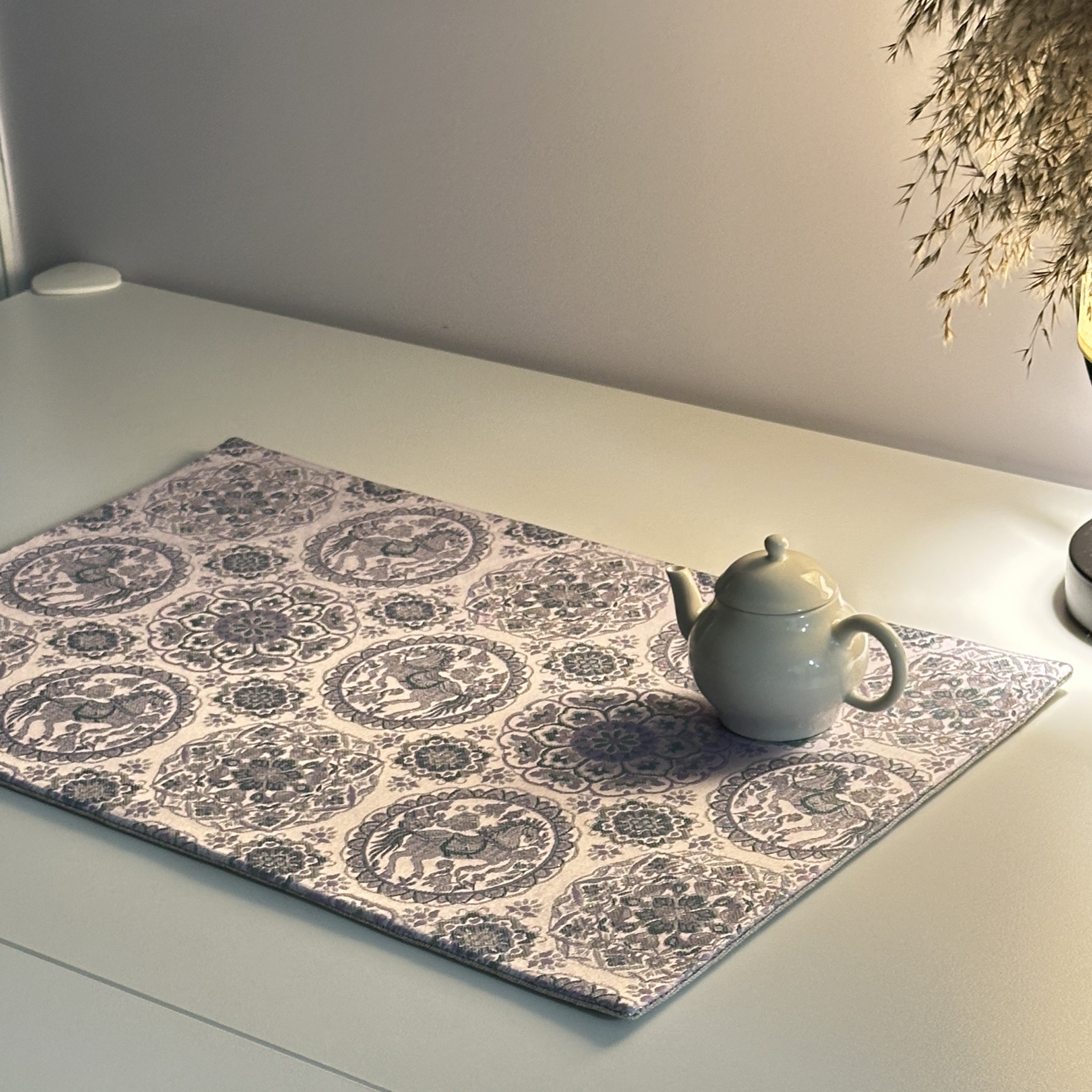 山里手作 紫定如意 轻奢中式禅意茶桌垫织锦提花茶席轻奢茶道茶布,居家布艺,茶席,淘宝优惠券,粉丝福利购,淘宝优惠卷