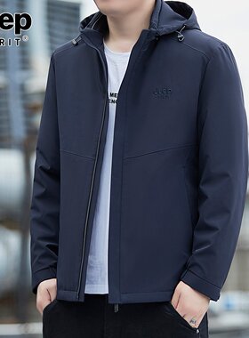 吉普轻薄羽绒服男士冬季保暖卸寒