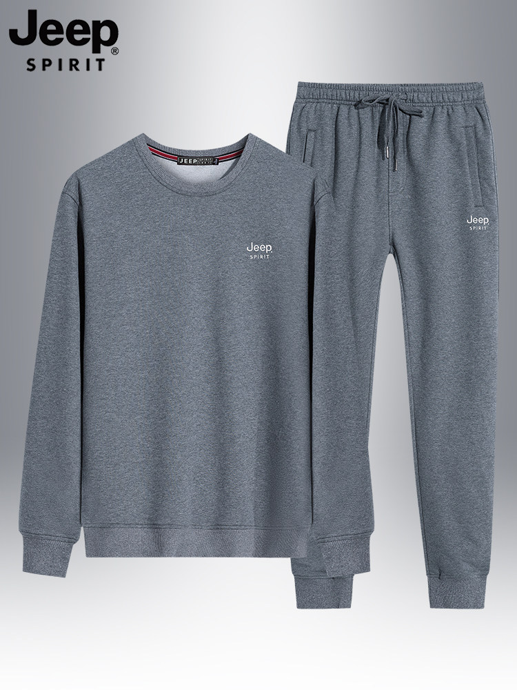 봄 가을 남성용 JEEP JEEP 스웨트 운동복 중년 아빠 운동복 중노년 가을 캐주얼 운동복