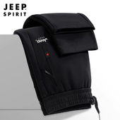 加绒加厚运动裤 JEEP吉普纯棉卫裤 子 男裤 爸爸冬季 男士 春秋宽松大码