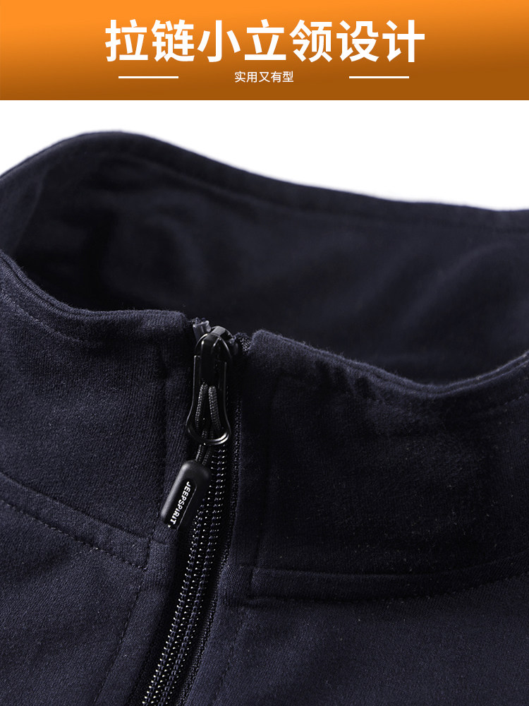 JEEP JEEP 순면 스포츠 정장 남성 봄 지퍼 가디건 러닝 루즈 캐주얼 운동복 중년 아빠를 위한