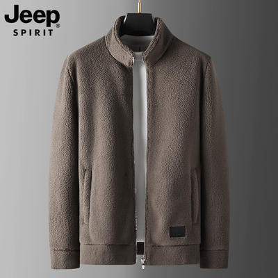 吉普颗粒绒外套男冬季加绒加厚