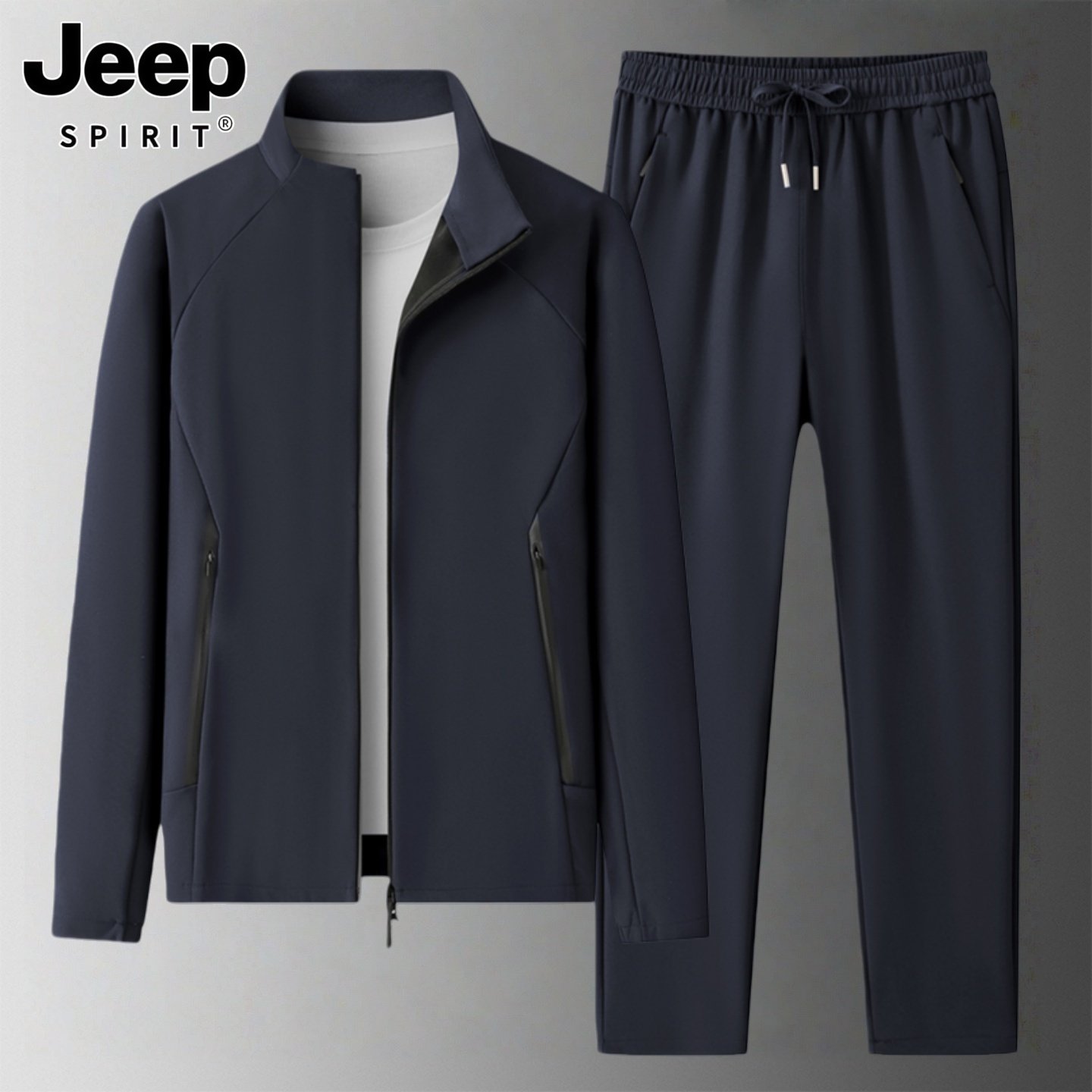 吉普运动套装男款春季大码宽松户外两件套中年男式跑步休闲运动服,男装,休闲运动套装,淘宝优惠券,粉丝福利购,淘宝优惠卷