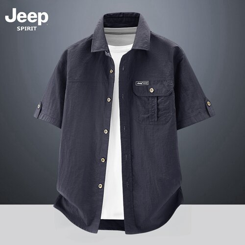 jeep速干短袖衬衫男夏季薄款