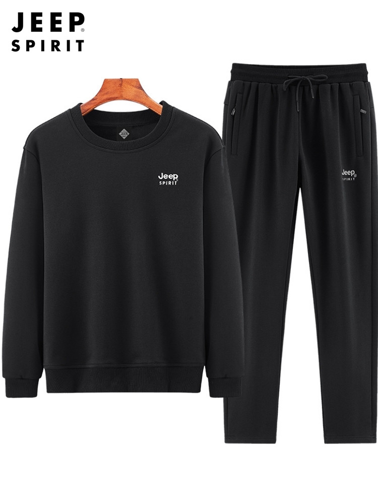 JEEP JEEP 중노인 운동복 운동복 남성 봄 신작 중년 아빠 순면 캐주얼 운동복
