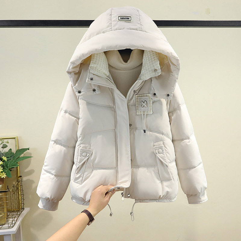 女士初中生冬装外套保暖学院风短款棉服韩系小个子宽松加厚上衣潮
