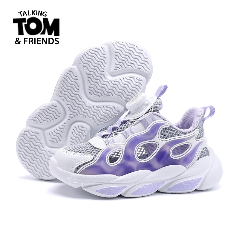 汤姆猫女童运动鞋2026夏季单网跑步鞋轻便防滑洞洞框子休闲旅游鞋